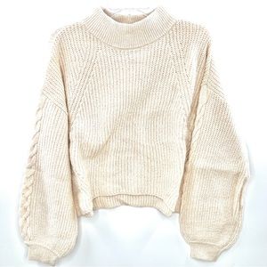 BP Beige Oatmeal Cable Crew Pullover Sweater Sz. L